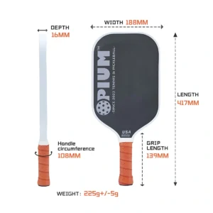 16mm Thermoformed Carbon Fiber Control Pickleball Paddle VortexPaddle 1