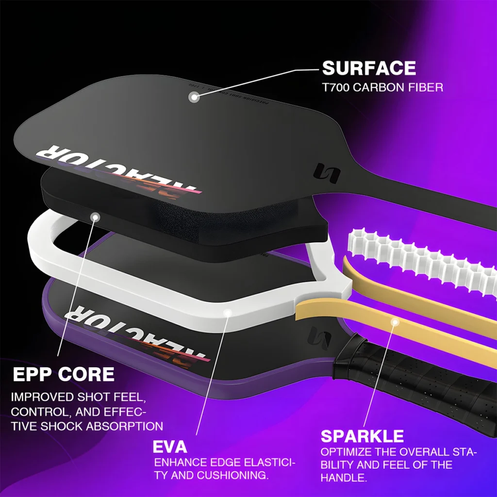 T700 Raw Carbon Fiber Pickleball Paddle for B2B Institutional and Custom Program Supply VortexPaddle 5